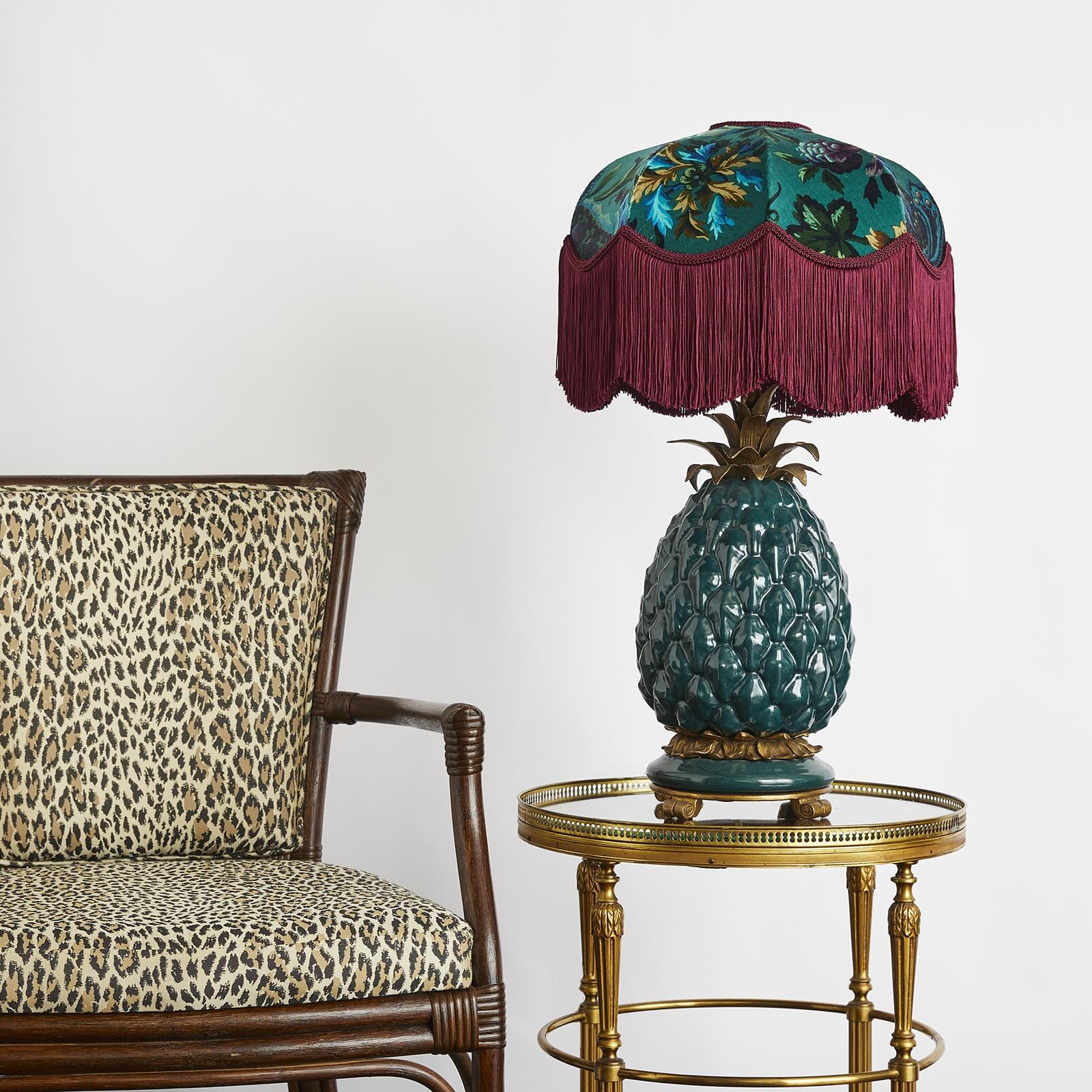FLORIKA Velvet Tilia Lampshade - Petrol