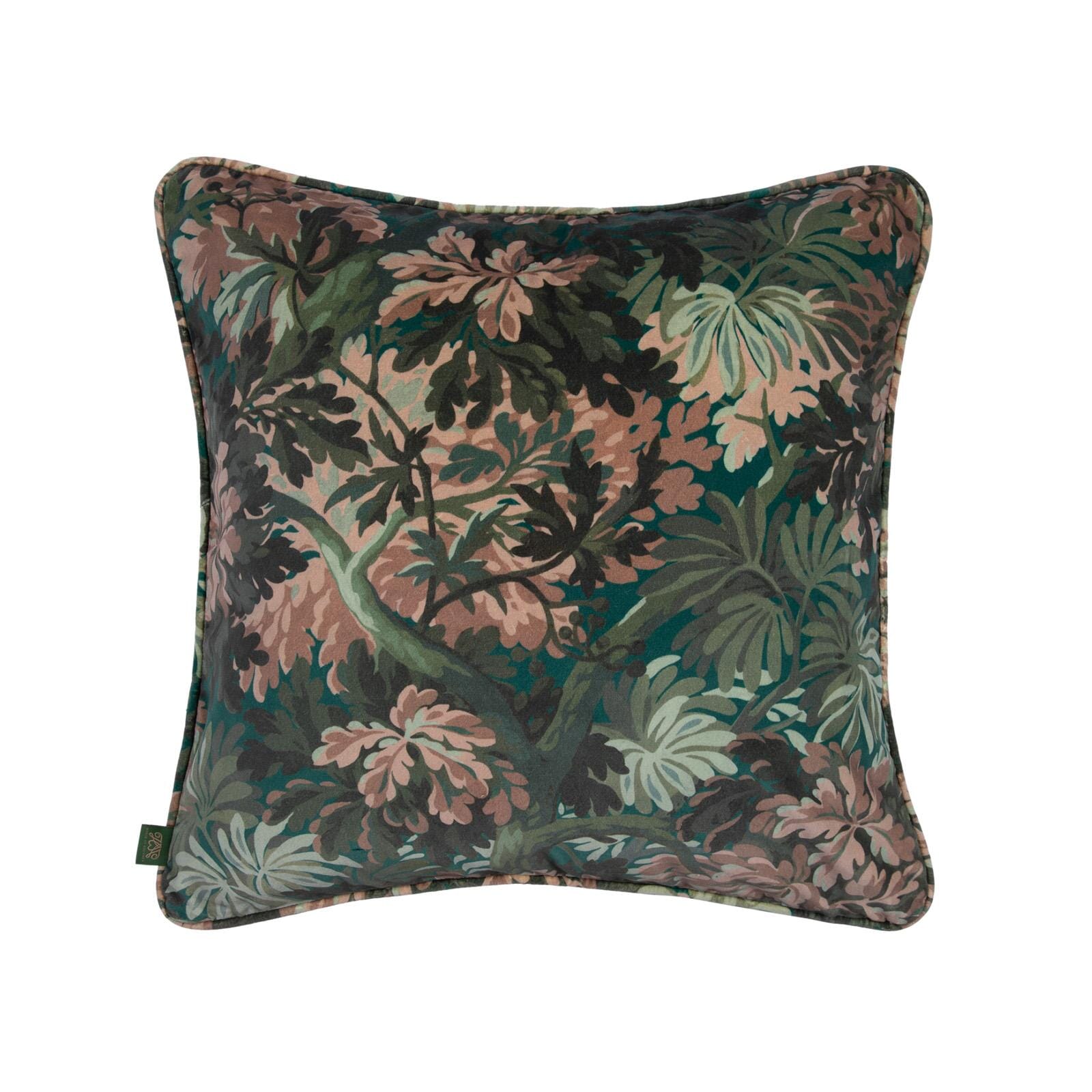 FORIS Large Piped Velvet Cushion - Cerulean