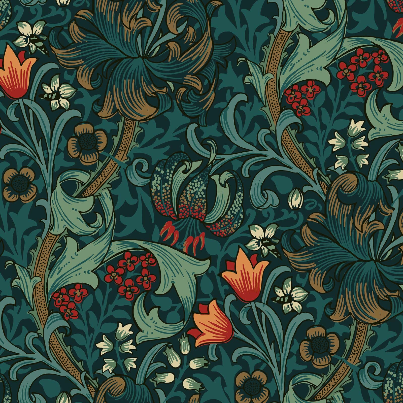 GOLDEN LILY Wallpaper - Midnight