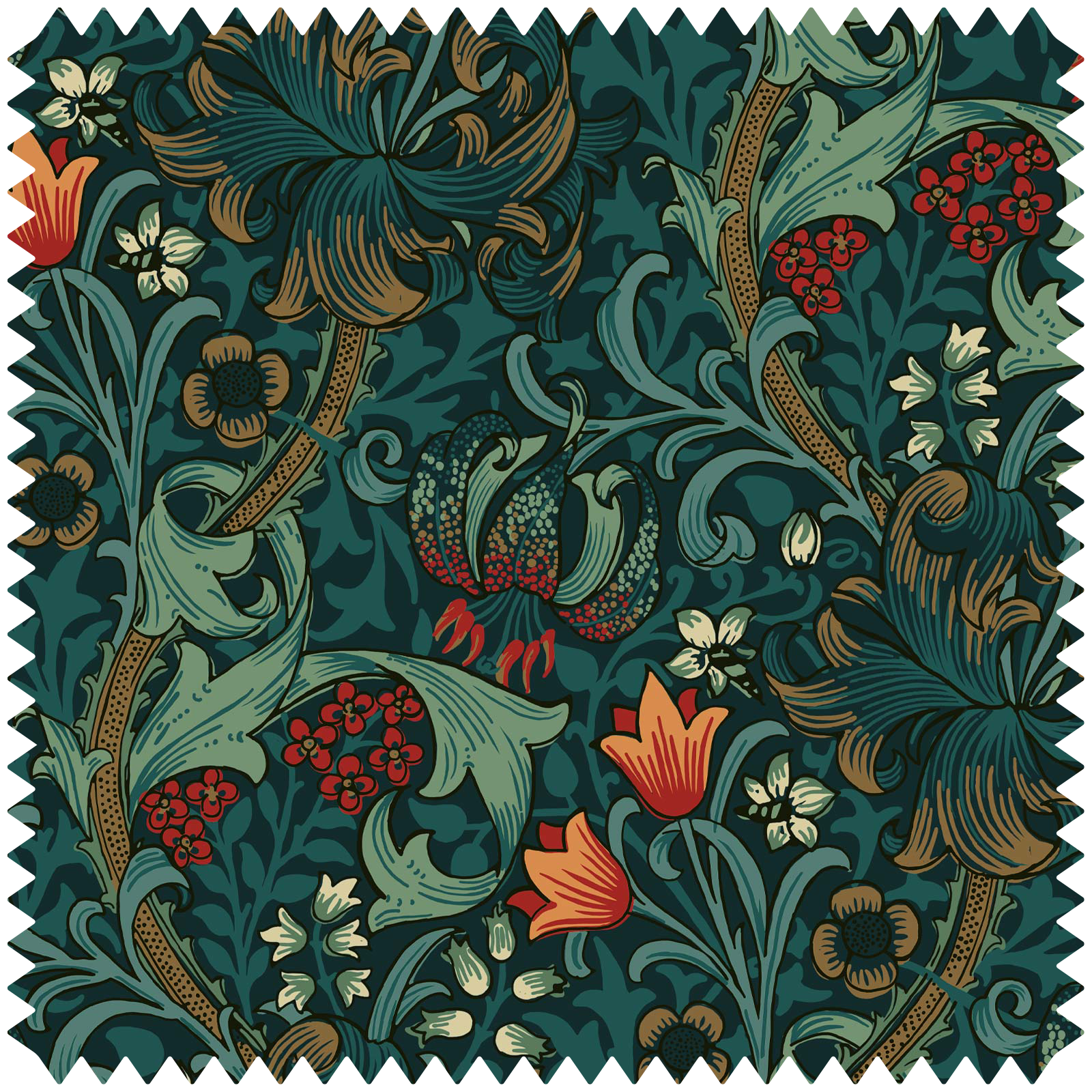 GOLDEN LILY Jacquard - Midnight Sample