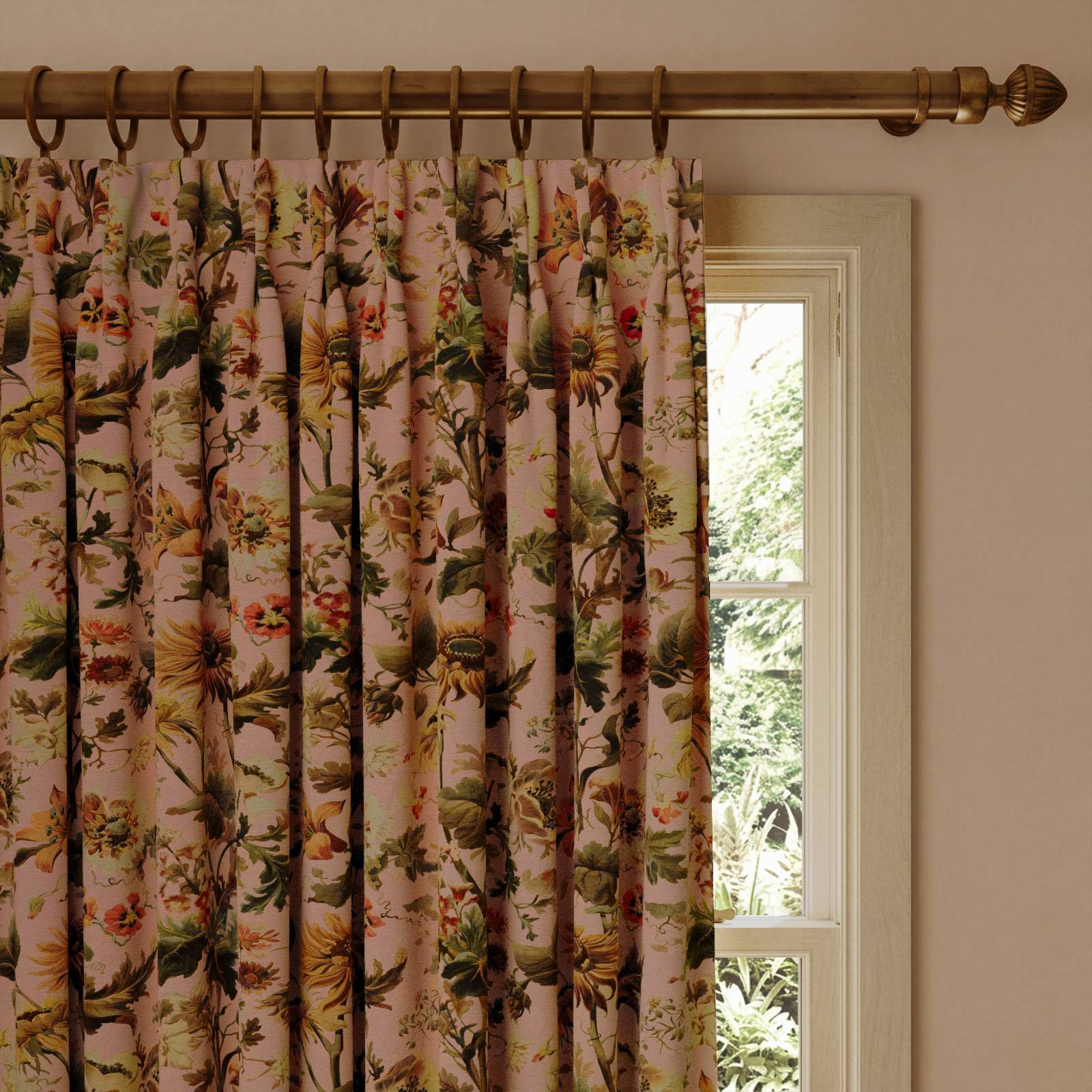 AVALON Cotton Linen Curtain - Puce Pink