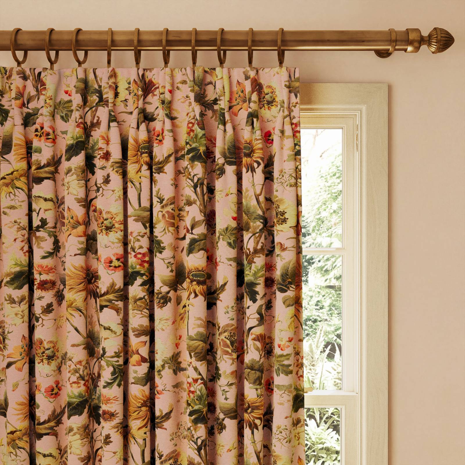 AVALON Cotton Linen Curtain - Puce Pink