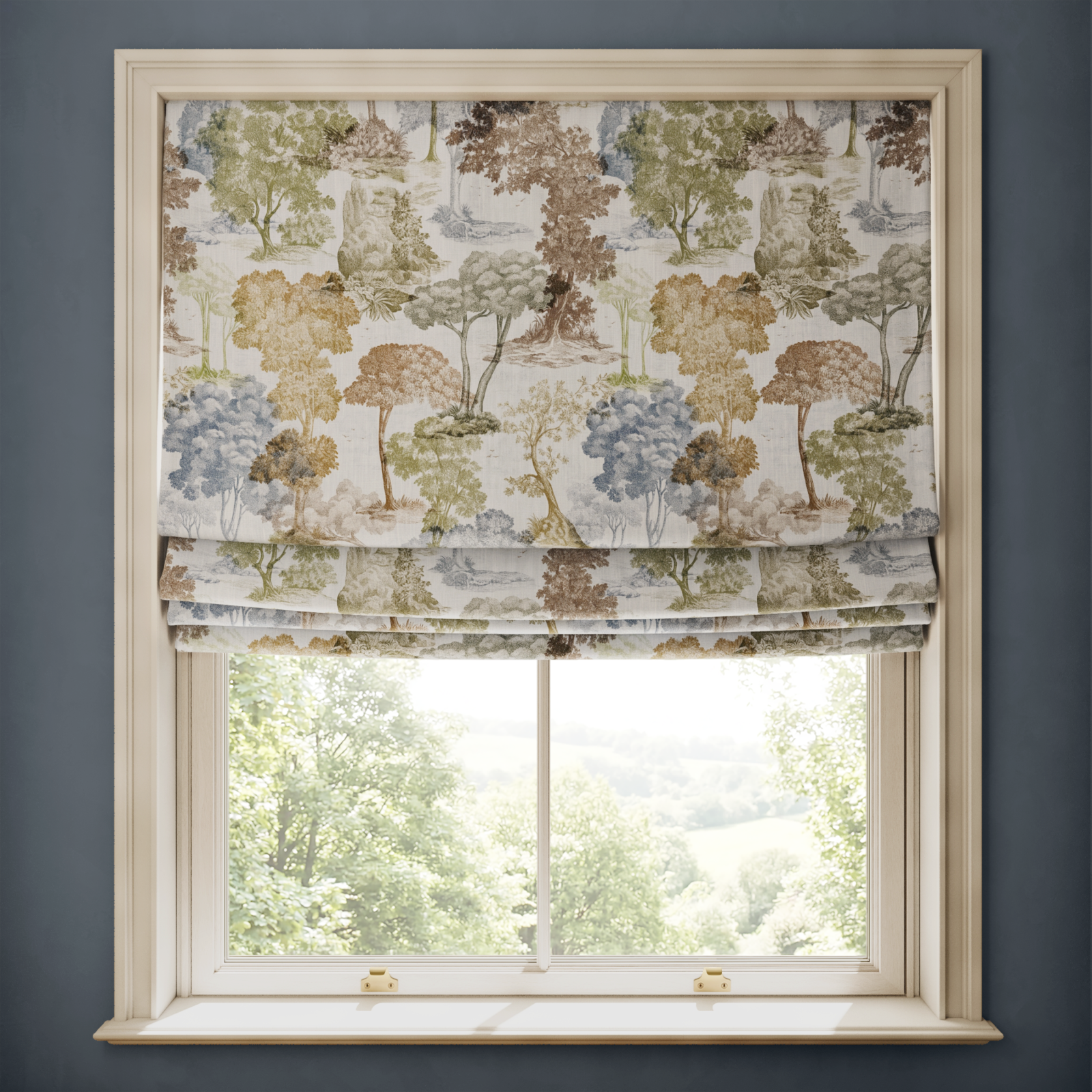 DENDROPHILIA Cotton Linen Blind - Delphinium