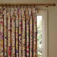 HOLLYHOCKS Velvet Curtain - Spring