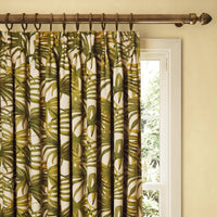 PALMERAL Cotton Linen Curtain - Off White & Green