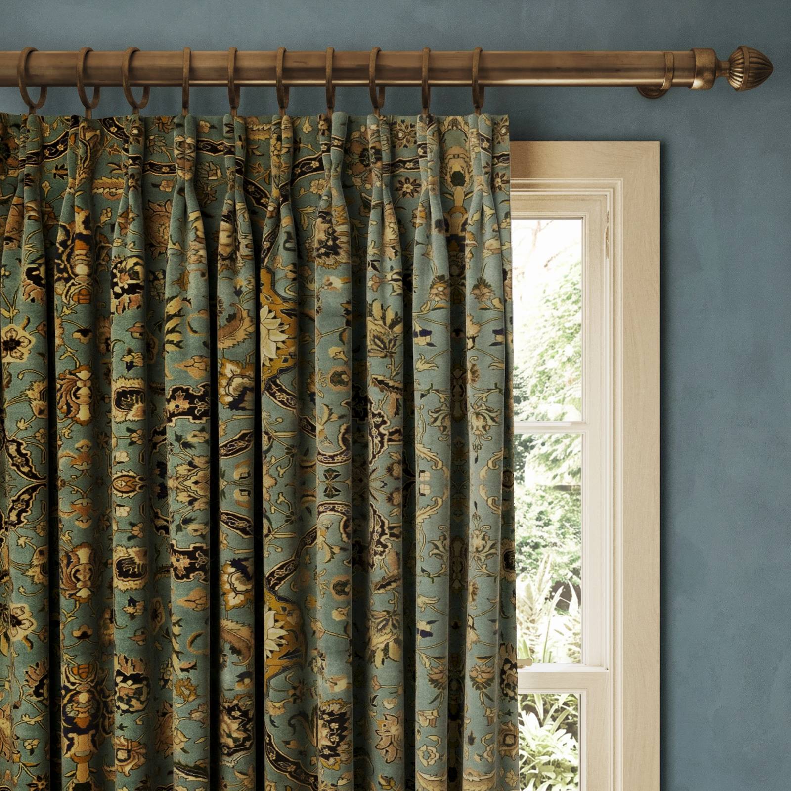a curtain rod from a window