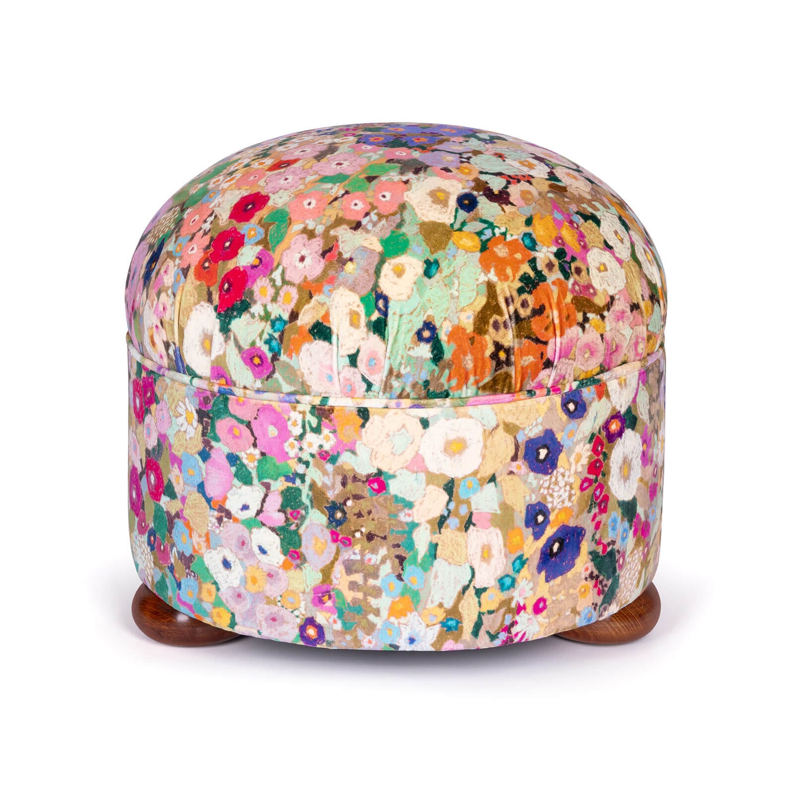 House of Hackney Hollyhocks Velvet Ottoman - Thumbnail 2