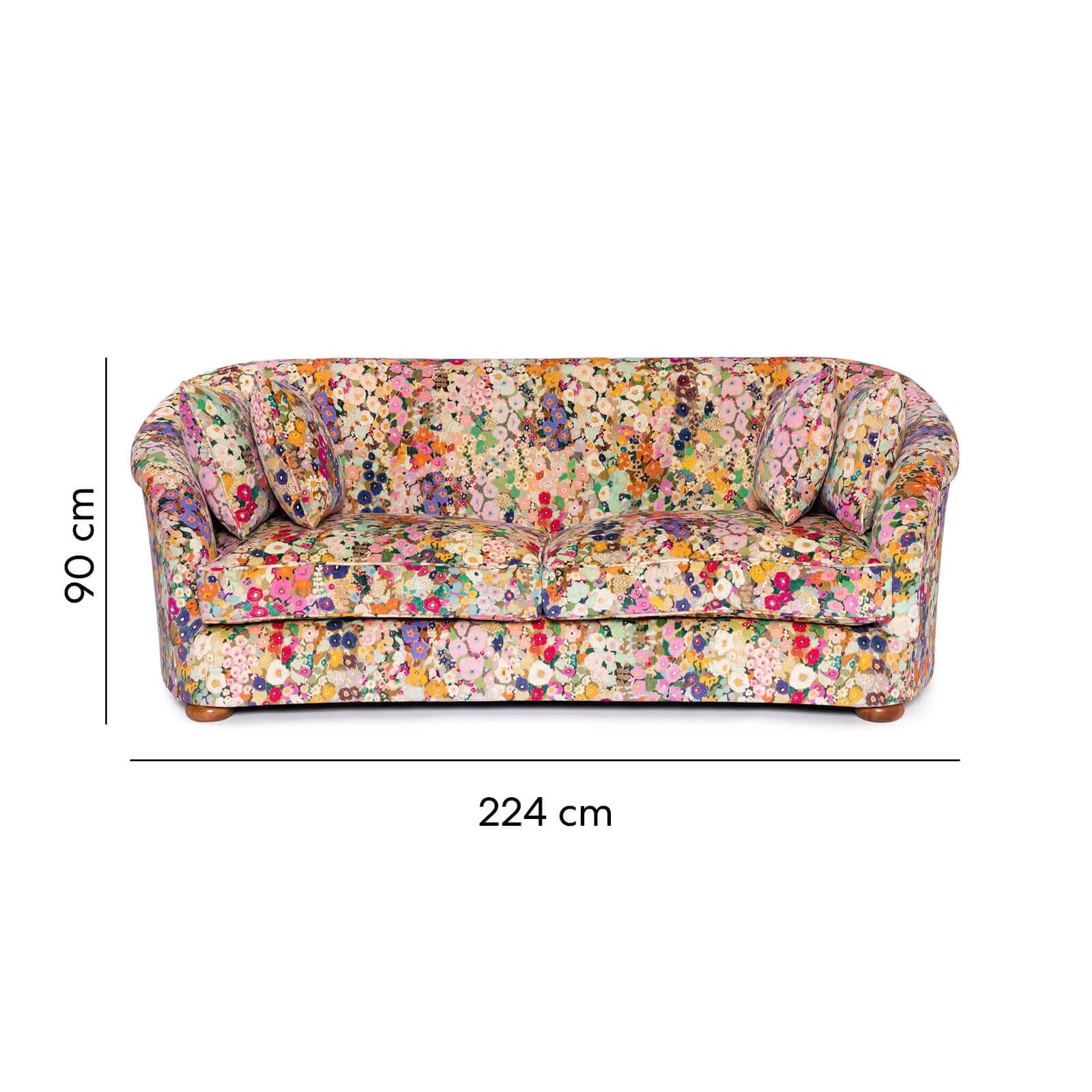 HOLLYHOCKS Velvet Vesper 3-Seater Sofa - Spring