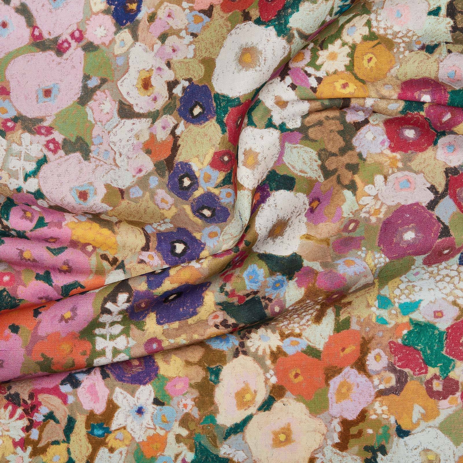 HOLLYHOCKS Cotton Linen Curtain - Spring