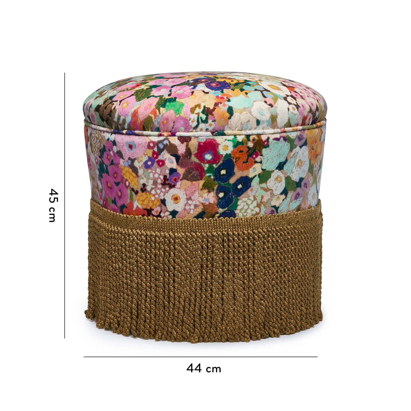 House of Hackney Hollyhocks Velvet Ottoman - Thumbnail 4