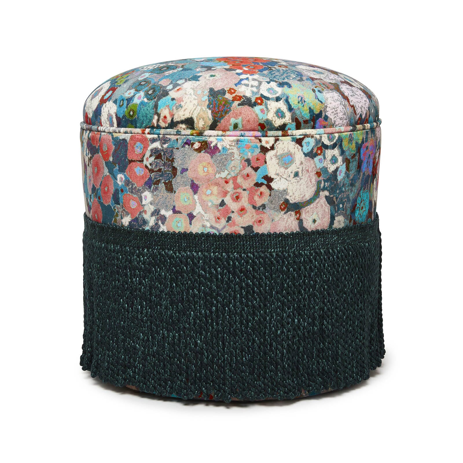 House of Hackney Hollyhocks Velvet Ottoman - Thumbnail 5