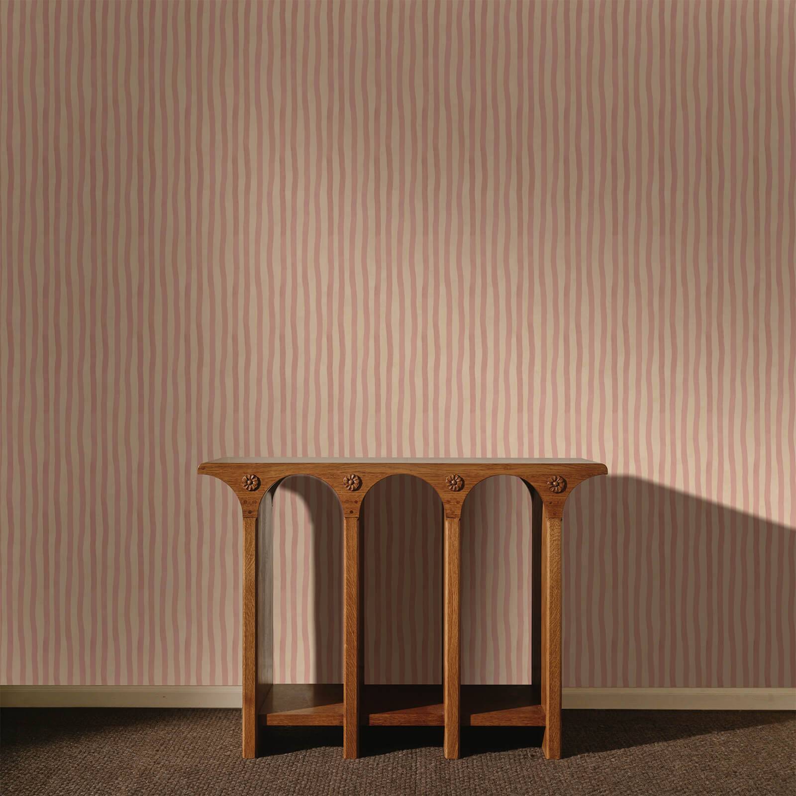 ARTIST'S STRIPE Wallpaper - Sakura & Astrantia