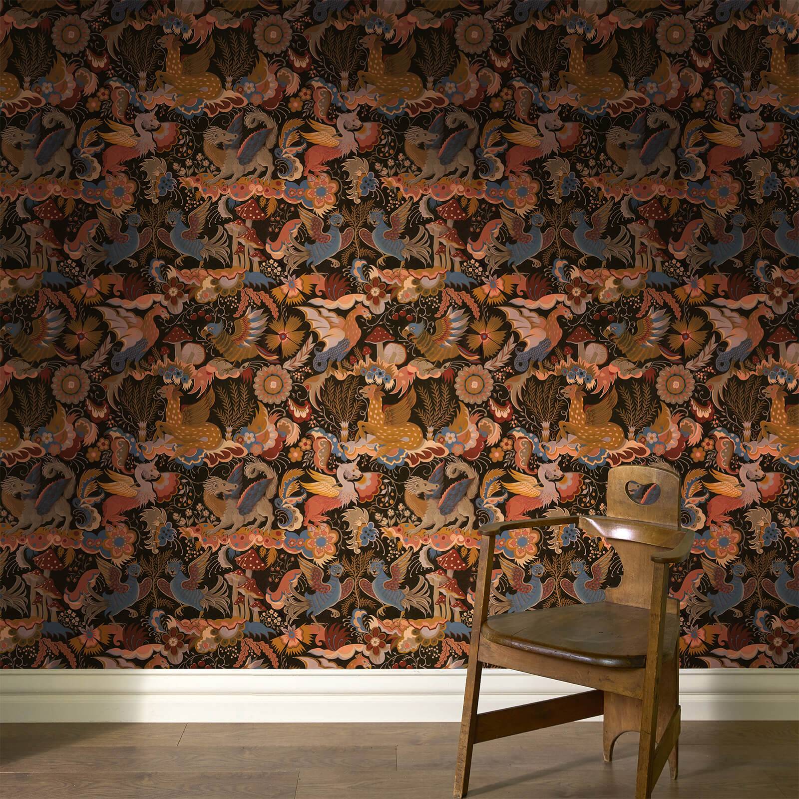 a chair in front of a wall