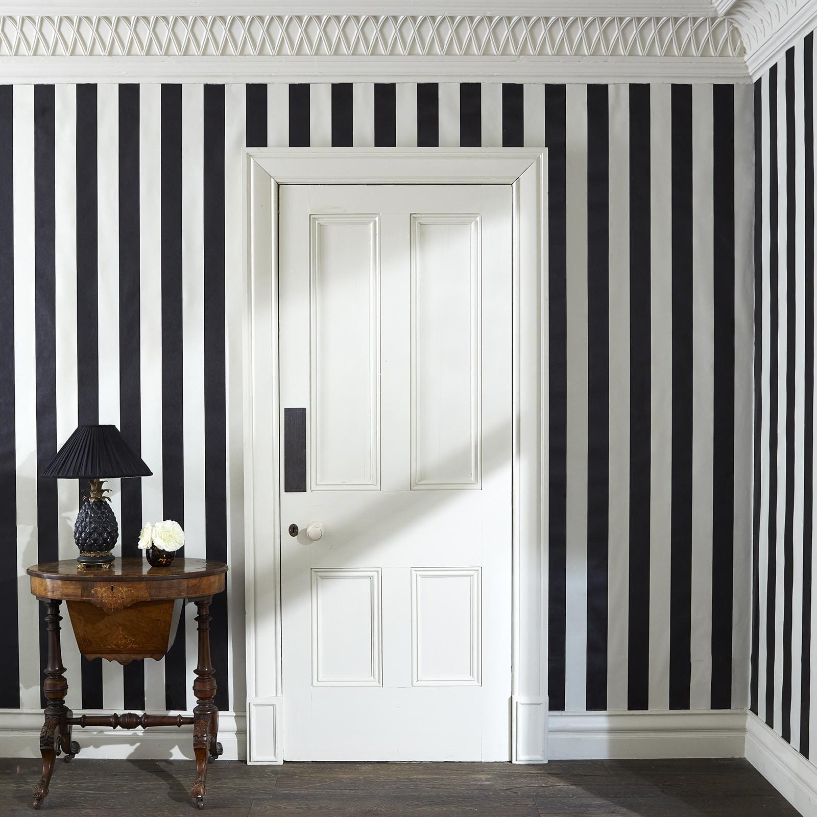 MONO STRIPE Wallpaper - Off Black/Oyster