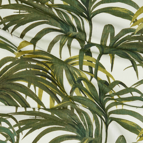 PALMERAL Cotton Linen Blind - Off White & Green secondary image