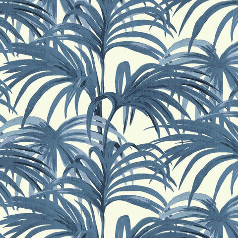PALMERAL Wallpaper - Off White & Azure Sample