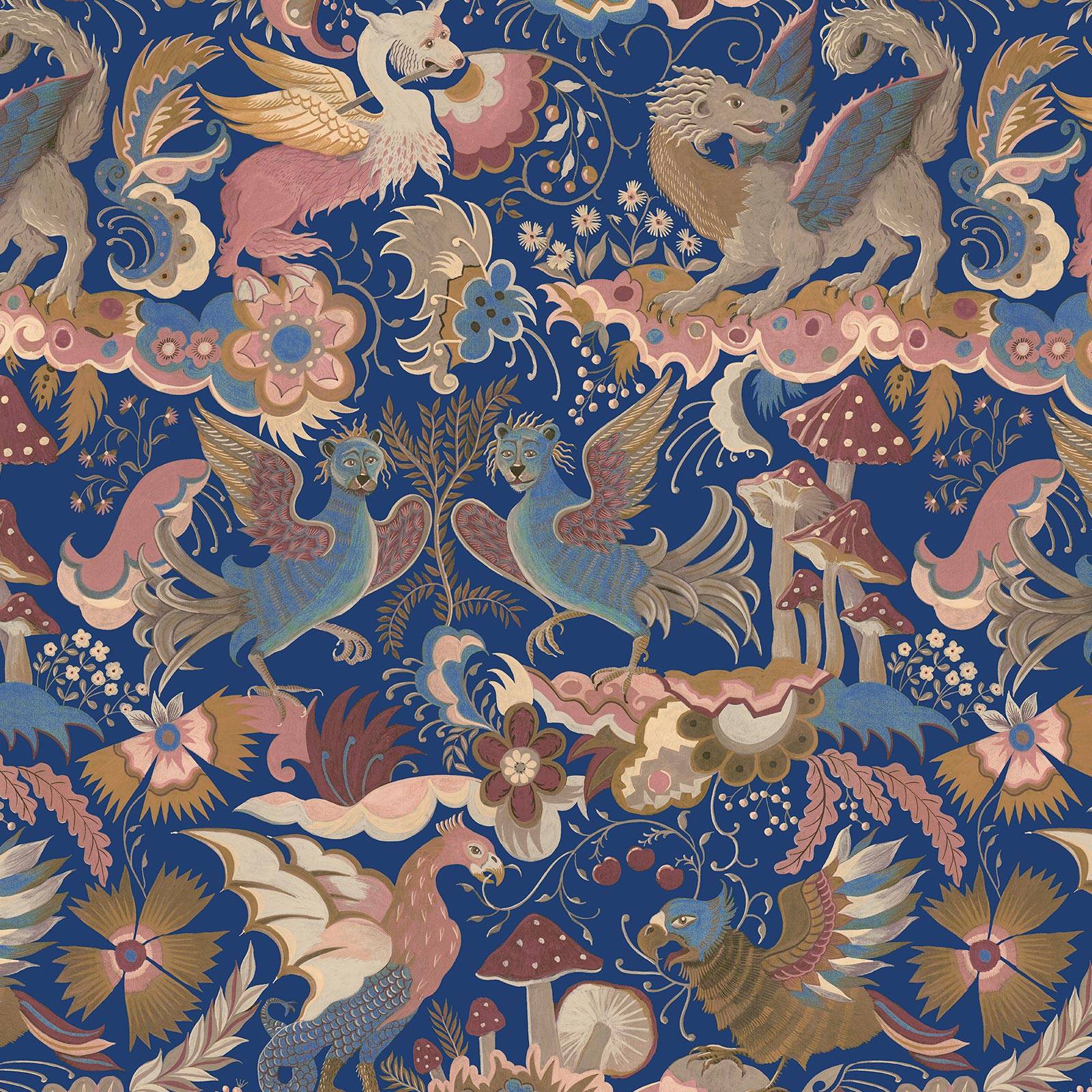 a pattern of fantasy creatures