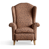 QUERCUS Linen Wingback Chair - Aubergine
