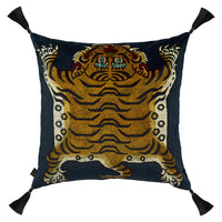SABER Large Tassel Velvet Cushion - Midnight