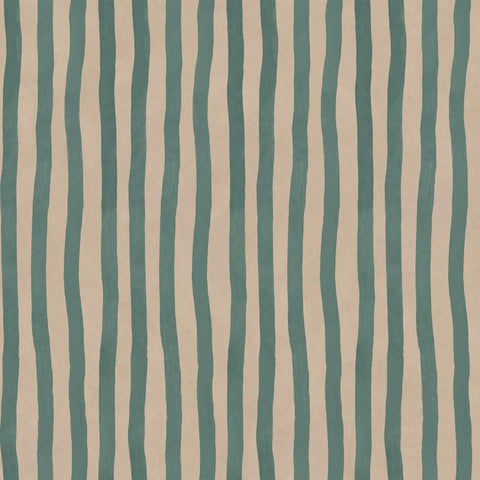 ARTIST'S STRIPE Wallpaper - Euphorbia & Alabaster Sample