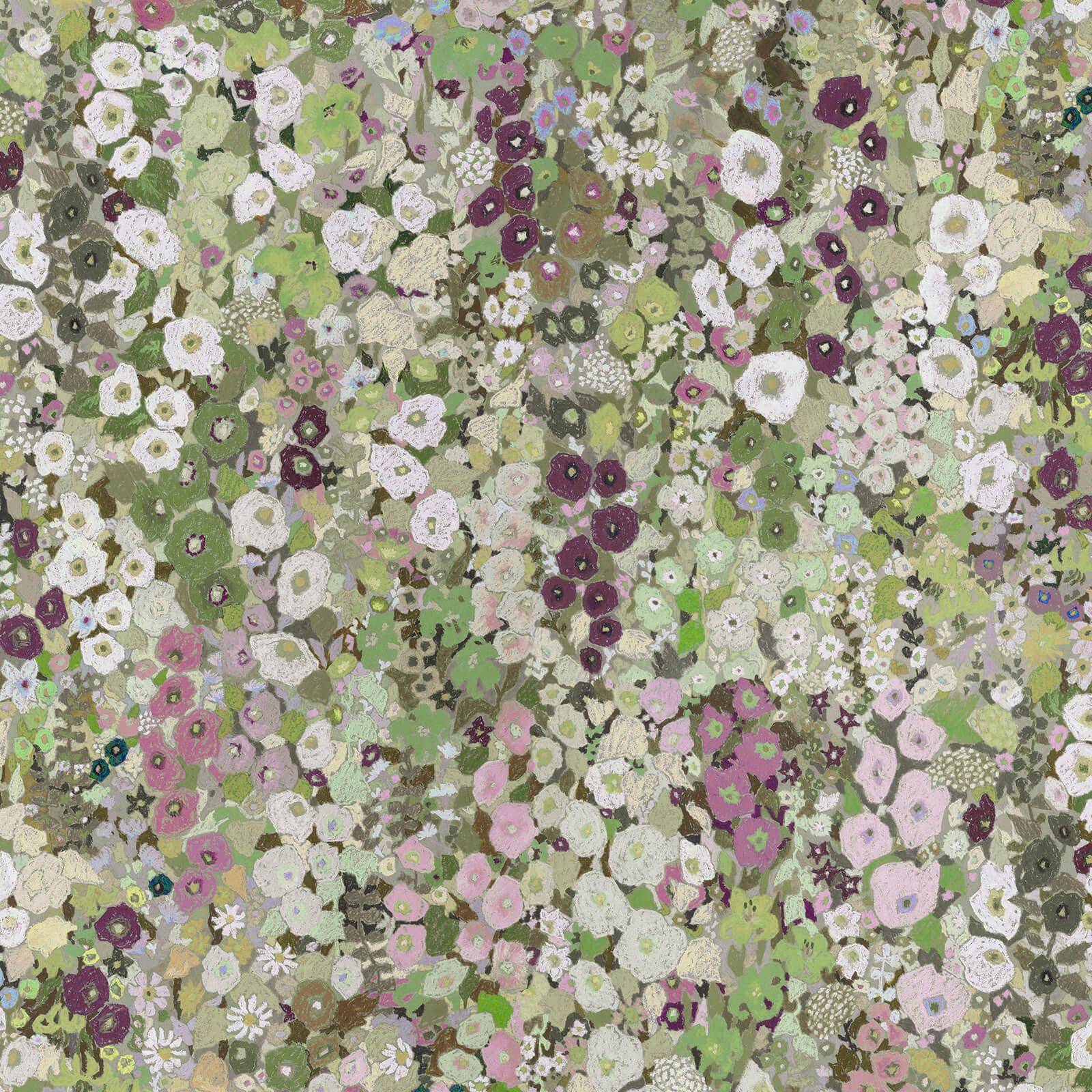 HOLLYHOCKS Wallpaper - Meadow