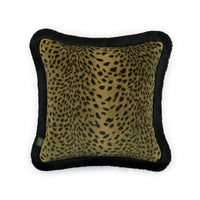 SAVANNA Velvet Medium Fringed Cushion - Auric