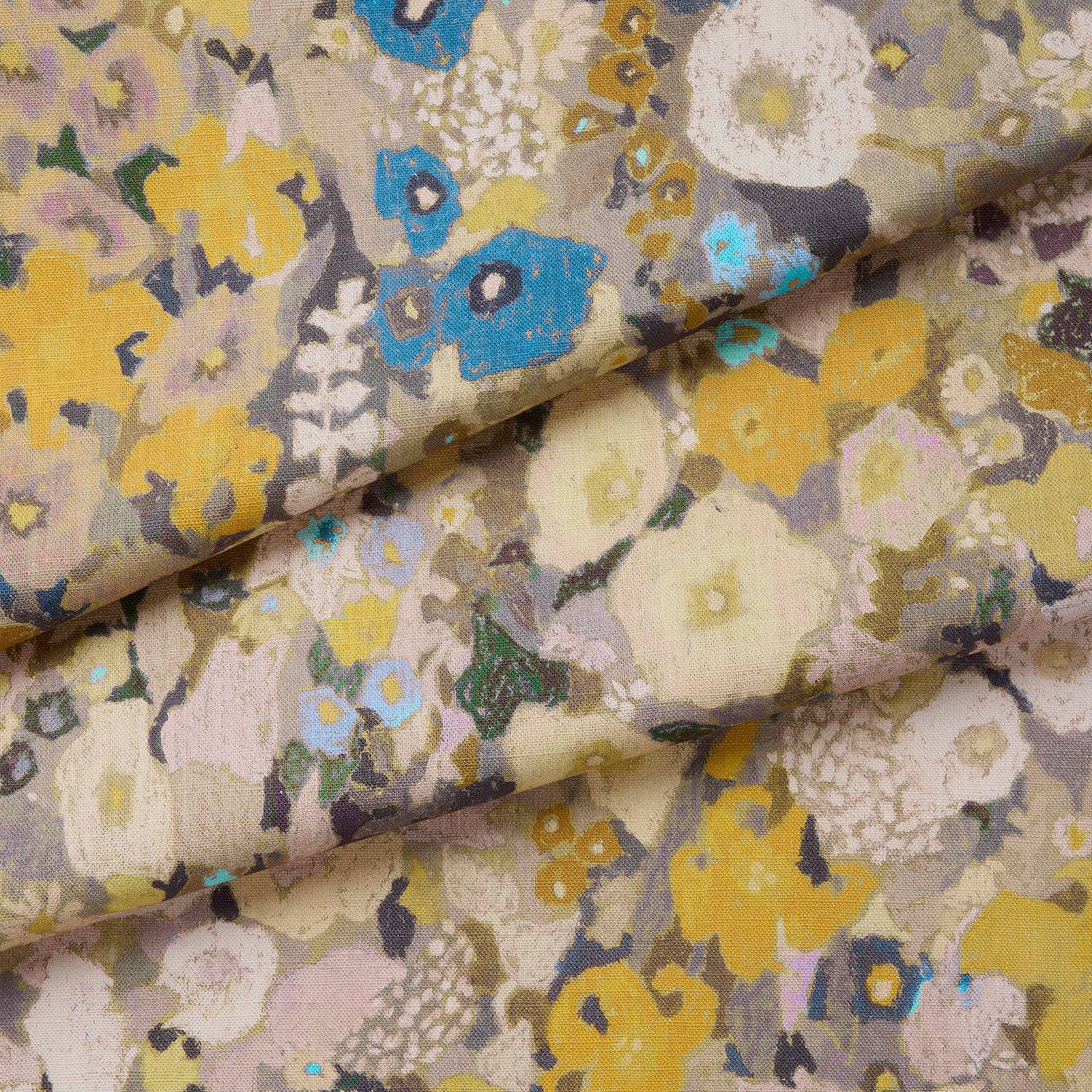 HOLLYHOCKS Cotton Linen - Flax