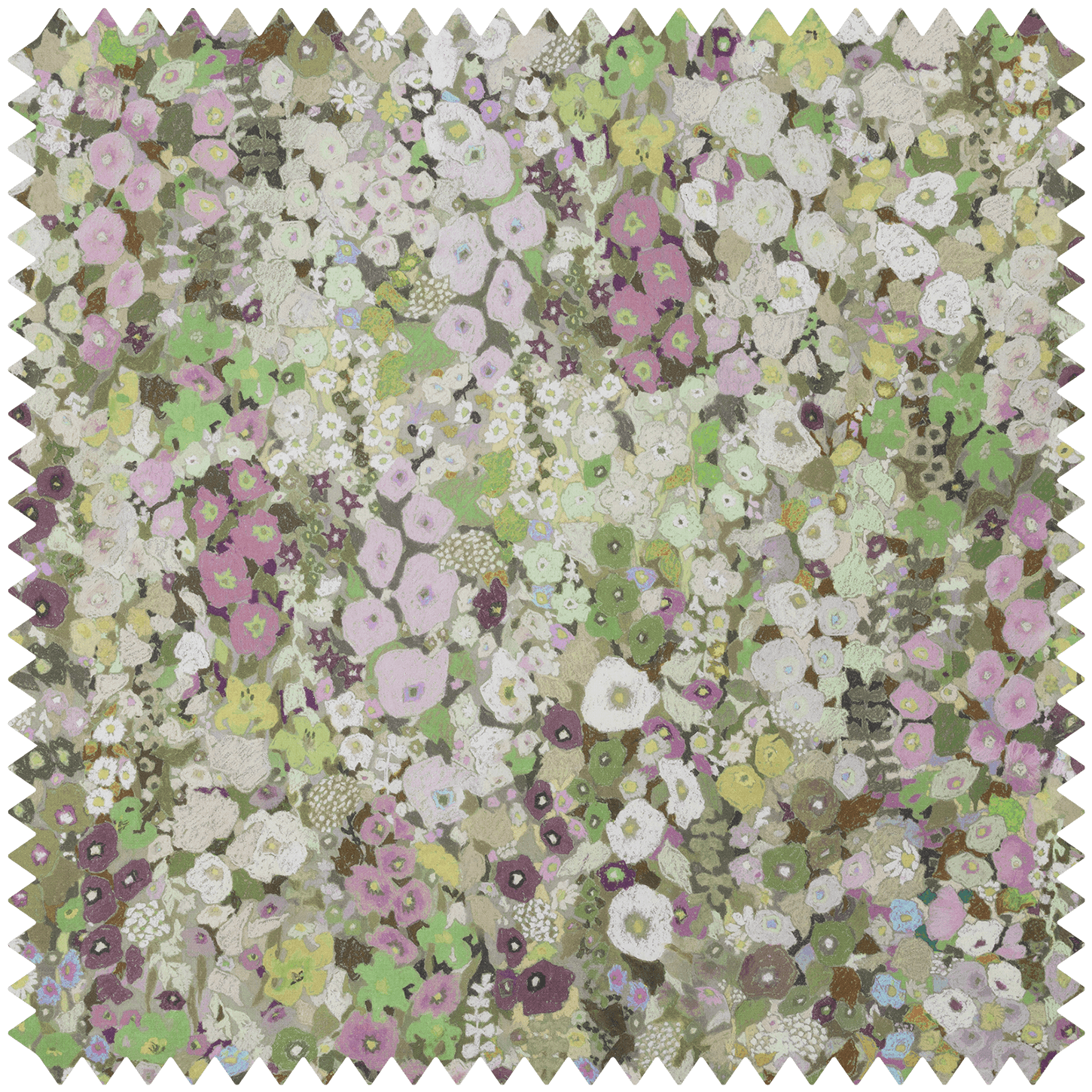 HOLLYHOCKS Cotton Linen - Meadow