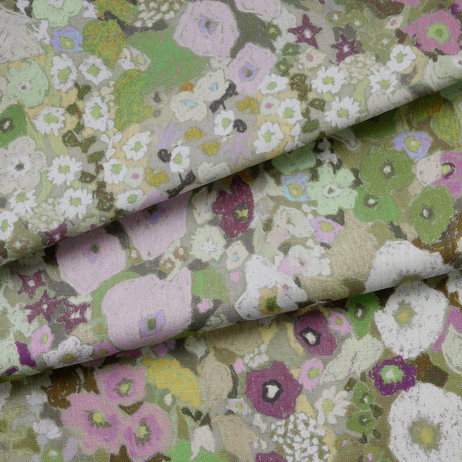 HOLLYHOCKS Cotton Linen - Meadow