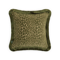 MARA Jacquard Medium Fringed Cushion - Nephrite