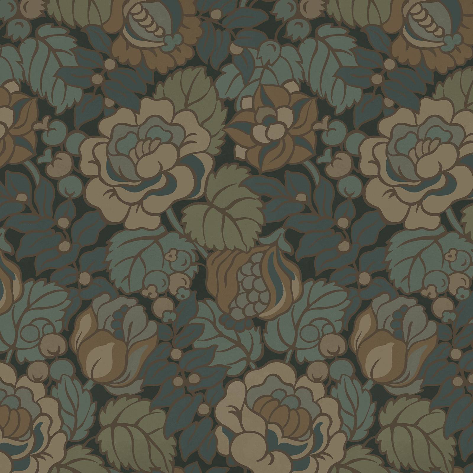 a pattern of flowers and leaves