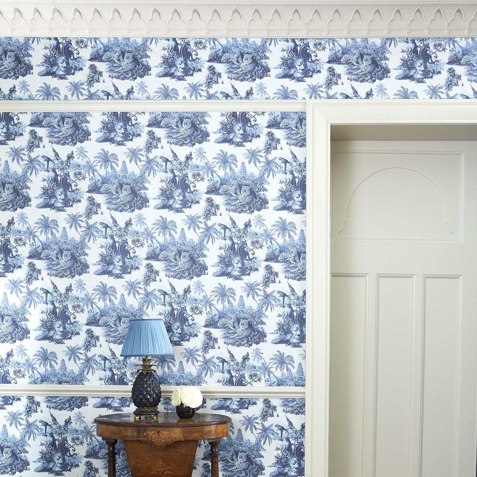 SUMATRA Wallpaper - Off White & Azure