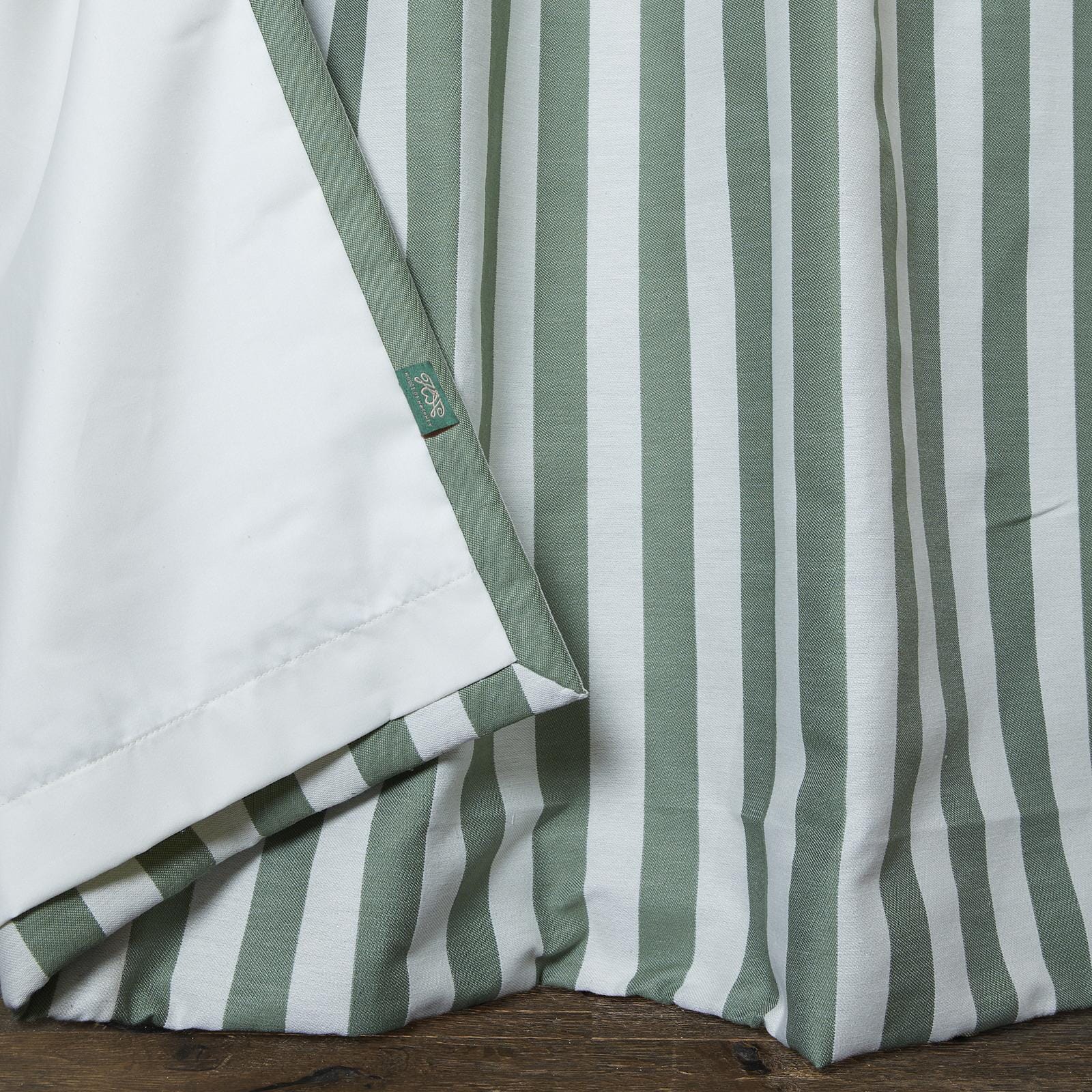 TREMATON STRIPE Jacquard Curtain - Verdigris