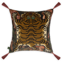 UMBRA SABER Large Tassel Velvet Cushion - Noir